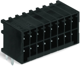 Pin header, 12 pole, pitch 3.5 mm, angled, black, 713-1426