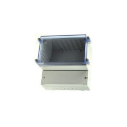 OBUDOWA DC007CBUNO 256x217x132,5mm DWUKOMOROWA IP65 jasnoszary pokrywa CLEAR Gainta