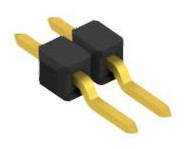 Pin header, 2 pole, pitch 2.54 mm, straight, black, 10050055