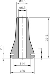 Grommet, cable Ø 6.5 mm, PCR, black, 02570063010