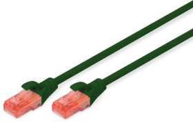 Patch cable, RJ45 plug, straight to RJ45 plug, straight, Cat 6, U/UTP, LSZH, 5 m, green, DK-1617-050/G