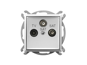 ARIA Gniazdo antenowe RTV-SAT z dwoma wyjściami SAT biały GPA-U2S/m/00 OSPEL