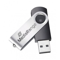Pamięć PENDRIVE 128GB MEDIARANGE obracany srebrno-czarny