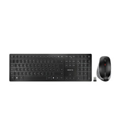 Zestaw klawiatury z myszką, ChERRY DW 9500 SLIM, Czarny, Bezprzewodowe, QWERTZ (niemiecka), Ergonomiczna