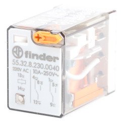 Przekaźnik mocy 230V ac DPDT Finder 1.5W, Wciskane 17000Ω Szybkie łączenie