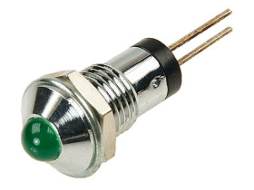 Kontrolka LED 2V 5mm zielona, matowa, wypukła