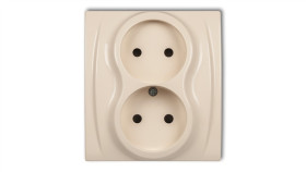 Logo Gniazdo Podwójne B/U Beżowy 1Lgp-2P