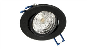 Oprawa Atena-O-Sb Okrągła Czarna Piaskowana Regulowana Sufitowa Wpuszczana...