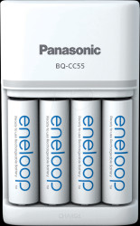 PLG-BQ-CC55/E-4-3UTGB-NEU Wall charger, NiMh, incl. 4x AA (Mignon) batteries, white