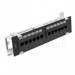 Patch panel RACK 10" kat.6 12p UTP naścienny 1U czarny ATEL