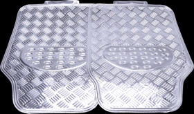 KFZ - rubber mat, chrome look, 2 parts