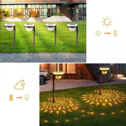 2x Lampa Solarna Ogrodowa LED LILA Wbijana Zewnętrzna Dekoracyjna 3000K LUMILED