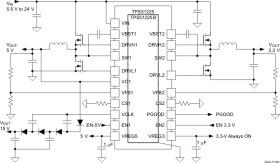 5.5-V to 24-V, dual-synchronous buck controller with 5-V and 3.3-V LDOs
