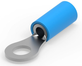 Insulated ring cable lug, 1.31-2.08 mm², AWG 16 to 14, 4.34 mm, M4, blue, 51864-1
