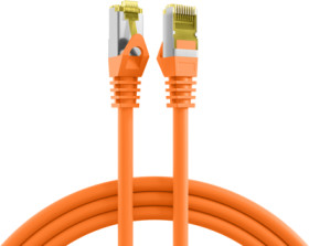 Patch cable, RJ45 plug, straight to RJ45 plug, straight, Cat 6A, S/FTP, LSZH, 0.25 m, orange, MK7001.0,25O