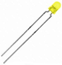 LED, THT, Ø 3 mm, yellow, 585 nm, 1 mcd to 0.002 cd, 50°, TLLY4401