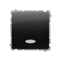 Simon Basic Przycisk pojedynczy zwierny bez piktogramu z podświetleniem LED (moduł) 10AX, 250V, szybkozłącza, czarny BMP1L.01/49