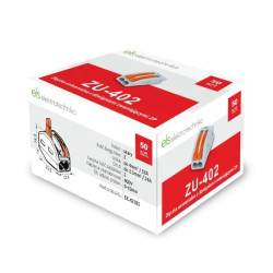 Szybkozłączka z dźwignią 2x 0,08-4mm2 BOX ZU-402-50 /50szt./