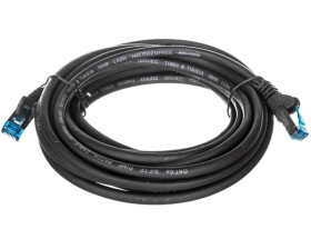 Kabel krosowy patchcord S/FTP (PiMF) kat.6a LSZH czarny 5m 93820