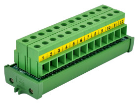 Screw Mount 52Amp 300V 12 Position Screw Terminal Block Distribution Module