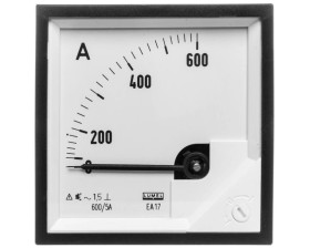 Amperomierz analogowy prądu zmiennego tablicowy EA17 72x72, 600A do współpracy z przekładnikiem 600/5 EA17N E42300000000