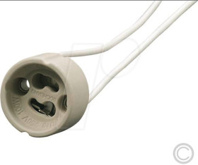 0900 GU10 lamp socket, ceramic, white