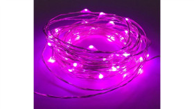 Lampki Led Zewnętrzne Łezki 12V 5M 50Led Różowe Ip65
