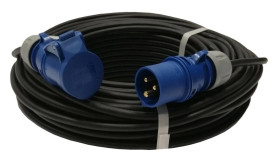 Przedłużacz kempingowy elCORD CEE 16A-3 230V IP44 25m H07RN-F 3G1,5 (gumowy OPD) z wt. i gn. CEE 16A-3P 30J25250