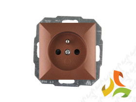 PERŁA Gniazdo pojedyncze z uziemieniem miedź metalik PT-16P ABEX