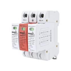 OGRANICZNIK PRZEPIĘĆ 3P 12.5kA DC 1000V KLASY T1+T2 Z ISKIERNIKIEM GAZOWYM A52-SPD-GDT-DC-3P-T1T2