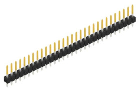 Pin header, 30 pole, pitch 2.54 mm, straight, black, 10048236