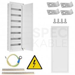 Rozdzielnica podtynkowa metalowa 7x18 modułów IP30 (400V AC) 1185x415x130mm drzwi pełne KOLE SYSTEMS