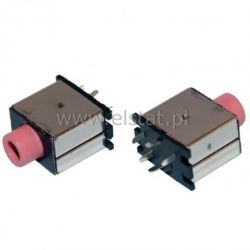 Jack 3,5 GN stereo do druku różowe, wyłącznik