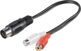 Kabel adaptera audio, wtyk DIN na gniazdo cinch stereo - Długość kabla 0.2 m