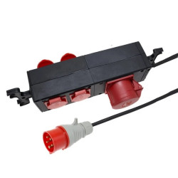 Przedłużacz warsztatowy 4-gniazda z/u + 16A/5P/400V 1,5m /H07RN-F 3x1,5/ PWG-11113-1,5