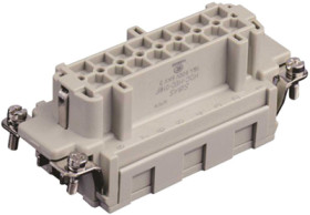 Socket contact insert, H-B 16, 16 pole, unequipped, crimp connection, T2040164201-000