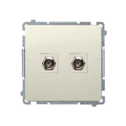 Simon Basic Gniazdo antenowe podwójne typu F beż BMAF2.01/12