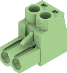 Socket header, 2 pole, pitch 5 mm, straight, green, 1204960000