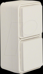 47703522 Steckdose 2fach senkrecht mit Klappdeckel AP, W.1, polarweiß