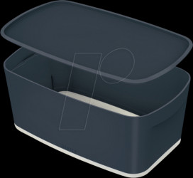 52630089 Storage box, small with lid, velvet grey