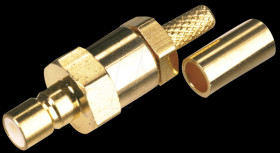 SMB cable coupling for RG174/U, crimp version