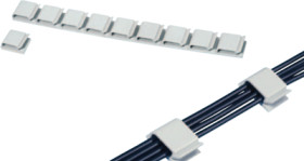 Cable holder kit, PS, light gray, self-adhesive, (L x W) 20 x 15 mm, 07110001013