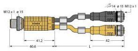 Turck 6631286 Rozdzielacz i adapter czujnika/aktuatora VBRS4.4-2RKC4.880T-0.15/0.15/TXL4000, 0.15 m, 1 szt.