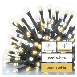 Lampki choinkowe Classic 180 LED 18m ciepła + zimna biel, zielony przewód, IP44, timer D4AN06