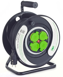 Przedłużacz 25m OW3*1,5 4x230V IP44 T bęben plastikowy stały panel / E9131Q48143F