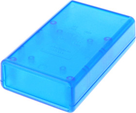 ABS device enclosure, (L x W x H) 112 x 66 x 28 mm, blue/transparent, IP54, 1593QTBU