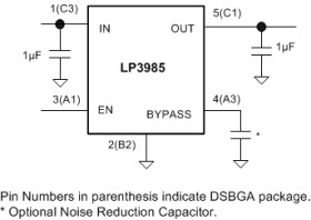 150-mA, low-dropout voltage regulator with bypass & enable