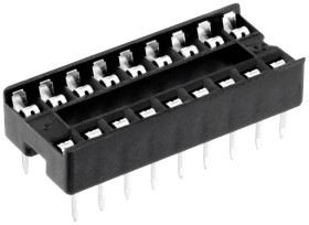 Connfly DS1009-18AT1NX-0A2 Podstawka pod układy scalone Wymiary siatki: 2.54 mm Ilość styków: 18 1 szt. tuba