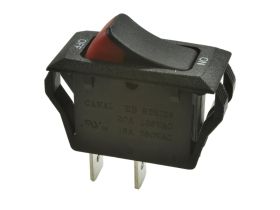 Przełącznik; klawiszowy (kołyskowy); HB110C7NBBRA; ON-OFF; 1 tor; czarny; bez podświetlenia; bistabilny; konektory 6,3x0,8mm; 13