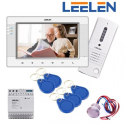 Zestaw wideodomofonowy z monitorem 7cali JB305_V34 / No9 / zasilacz na szynę DIN + Czytnik + 5 x brelok RFID